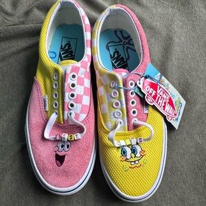 Vans 6.5M/ 8W SpongeBob Pink and Yellow Sneakers